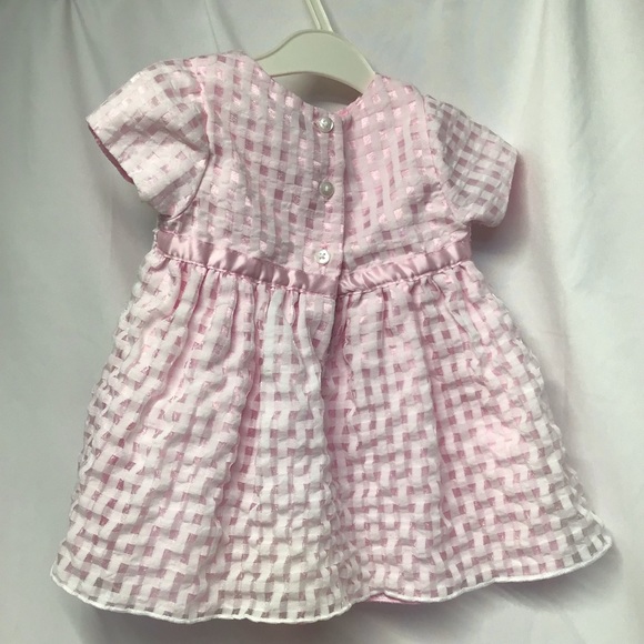Add on for $5 Pink & white baby dress w/flower Adorable gingham 3-6months George - Picture 2 of 5